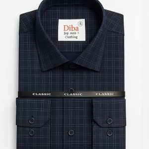 پیراهن کلاسیک طرح چهار خانه مدل 1143